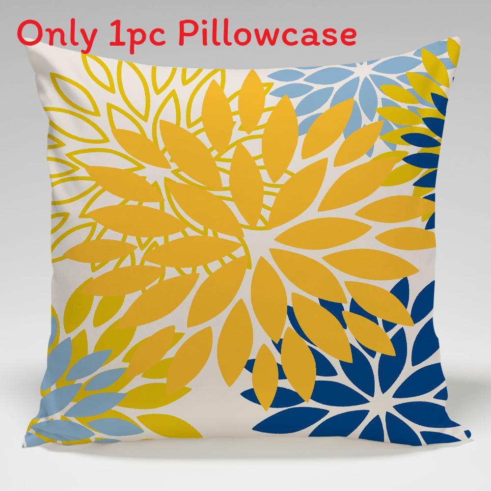 Geometric Color Flower Pillow Cover Polyester Fabric Modern Decor For Living Room