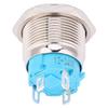 2pcs 12 24VDC 16mm Round 4PIN 1NO Push Button Switch Self Reset Switch with Light Power PatternBlue