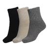Unisex Solid Color Winter Socks, Thick Thermal Mid-Crew Socks for Women & Men, Cozy Fleece Lined Cold Weather Boot Socks