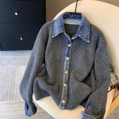 Coats for Women Winter Cotton Jacket Thickened Velvet Windbreaker Loose Casual Jean Knitted Coat Top