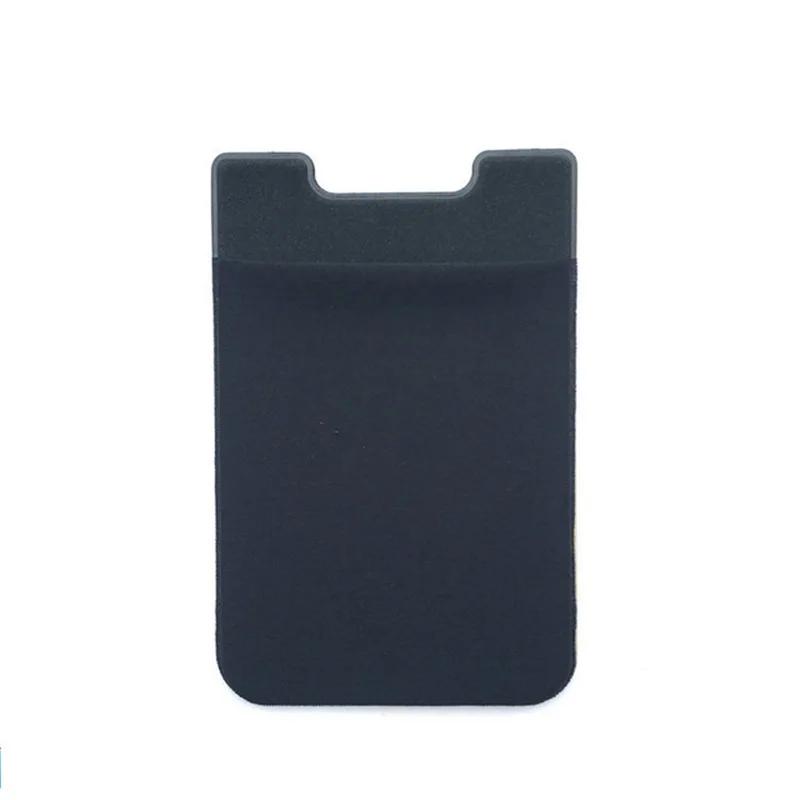 1pcs Thin Women Men Cell Phone ID Credit Card Holder Silicone Case Pouch Back Sticker Slim Wallet Case Card Holder