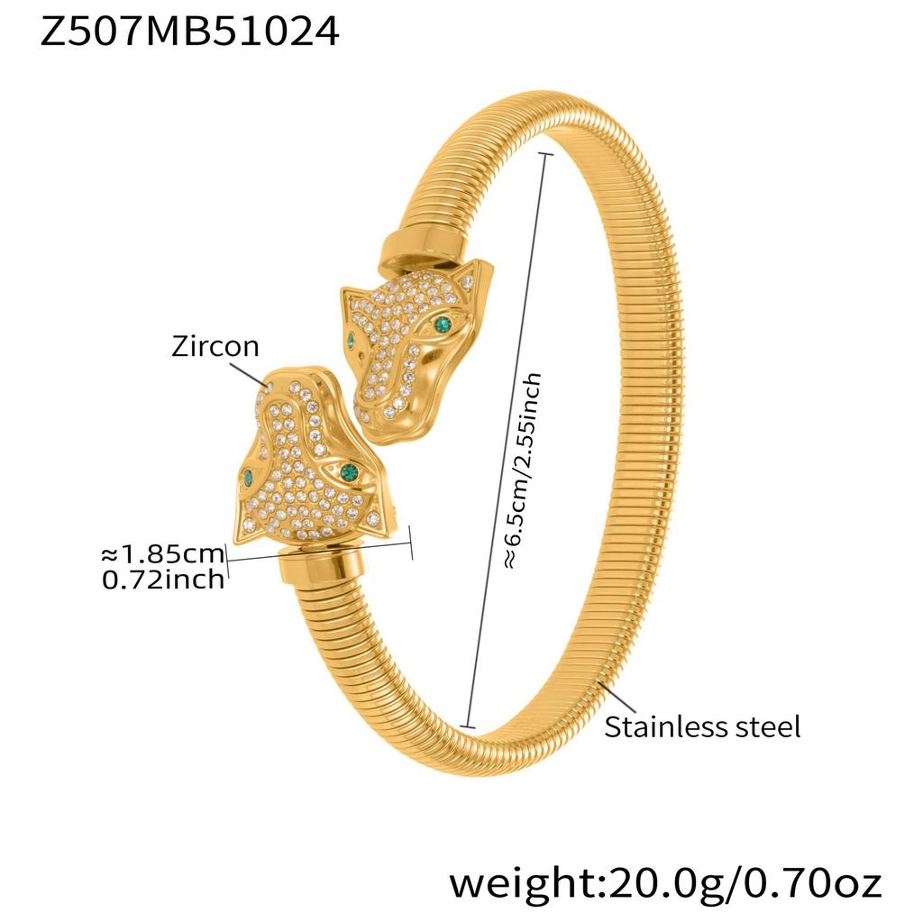 European and American style serpentine diamond opening adjustable bracelet female exaggerated summer snake shape bracelet