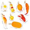 Realistic Food Keychain Set PVC Mini Crab Lobster Keyring Creative Novelty Fun Gift for Car Key Backpack Lovers Friend Party Decoration