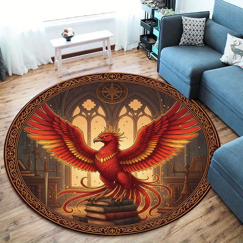 Magic Elf Round Area Rug,Carpet Rug for Living Room Bedroom Sofa Playroom Decor,Non-slip Floor Mat