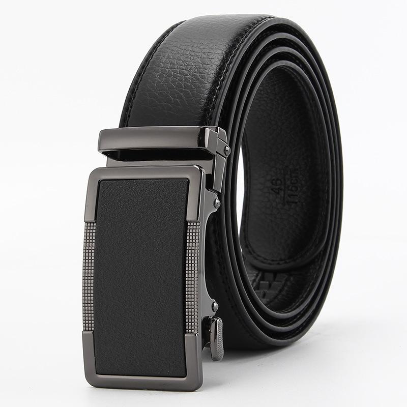 Frosted Automatic Buckle Edge Scratch-Resistant Microfiber Imitation Cowhide Belt, Business And Leisure Men'S Trendy Belt