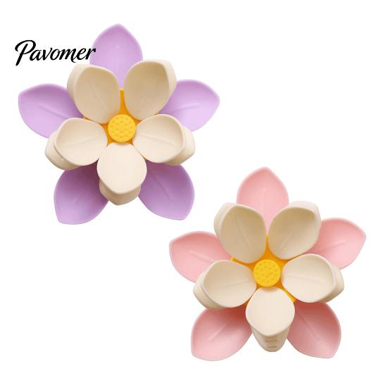 Floral Fridge Magnet Clip 2PCS Lotus Blossom Sealing Clips, Magnetic Refrigerator Bag Multi-petal Moisture-Proof Storage for Kitchen Snack