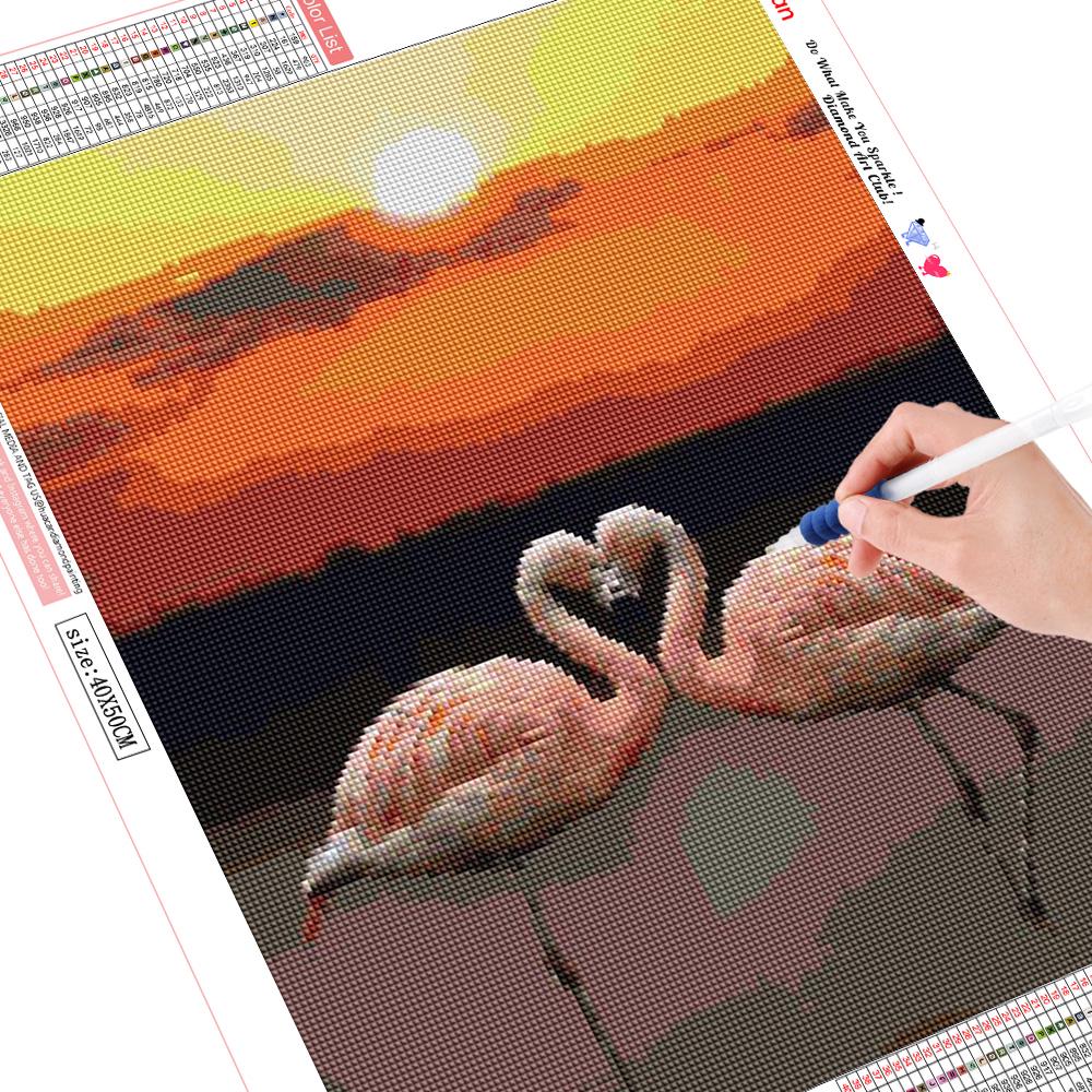 

Новый 5D DIY Алмазная картина Камни розовый Фламинго любовь Алмазная вышивка Алмазная полная площадь 20*30 cm