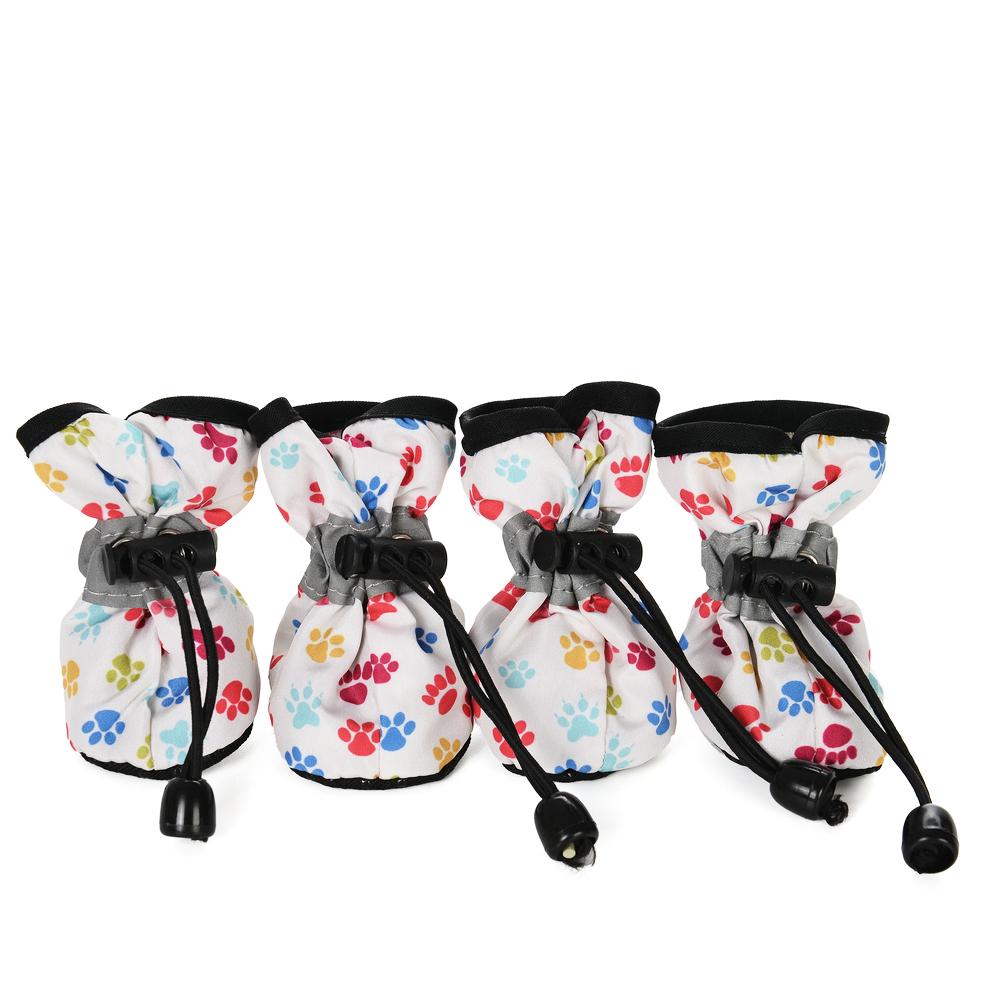 

Противоскользящая обувь для собак средних и больших пород, кошек, регулируемые светоотражающие ботинки, 4 шт., чихуахуа, шнауцера, французского бульдога, товары для животных 6