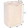 Sea Team Foldable Canvas Laundry Basket with Handles, Size M