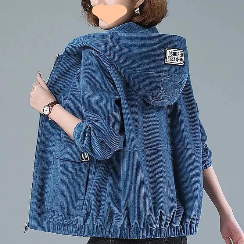 Corduroy Jacket Women's Thickened Winter Clothes Spring and Autumn Clothes Loose Short Top