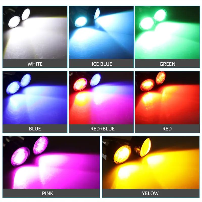 2pcs Motorcycle Flash Strobe Eagle Eye Motorcycle Daytime Running Light Fog Lamp Headlight Moto Accessories