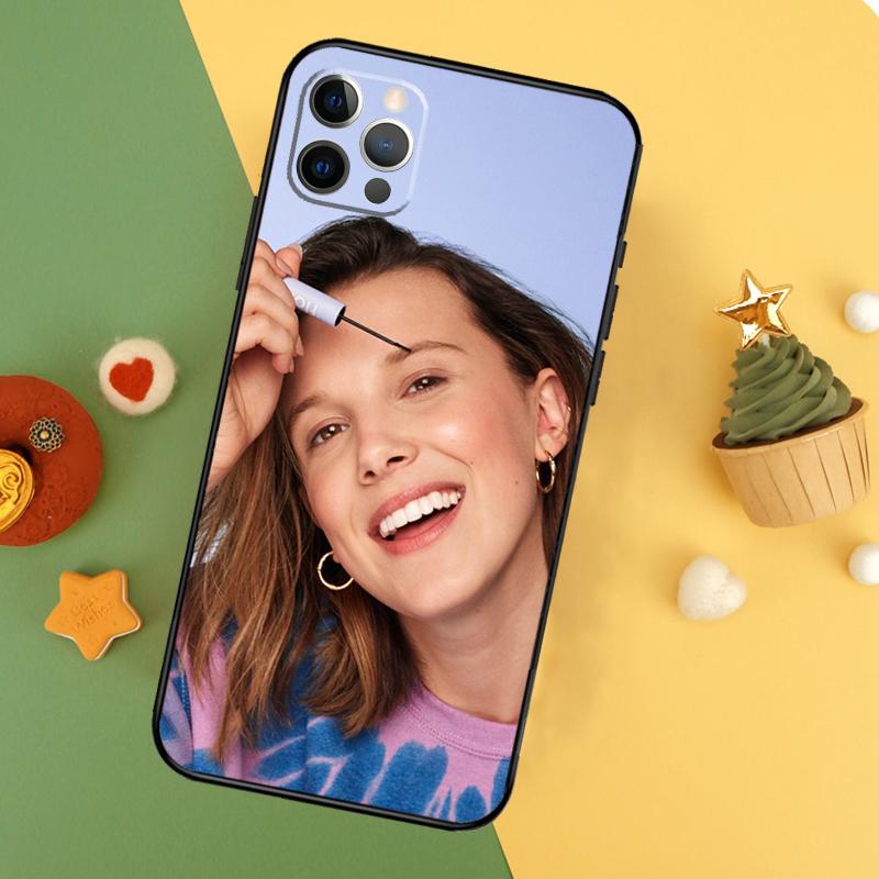 Millie Bobby Brown Funda For iPhone 11 12 13 14 16 15 Pro Max Mini XS Max X XR SE2 7 8 14 16 15 Plus Phone Case