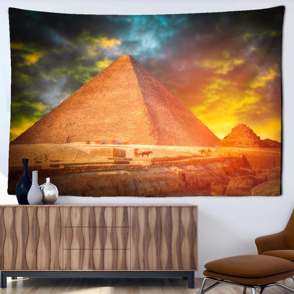 Heilige Pyramide Wandteppich Ägypten Reise Stern Kunst Wandteppich Wandbehang Wohnzimmer Wandteppich Familien Schlafsaal Heimdekoration