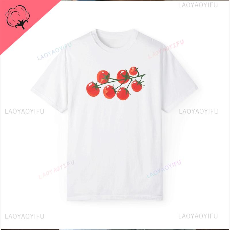 Korean T-shirt Women Fig Fruit Graphic Shirt Aesthetic Vintage TShirt Graphic Summer High Quality Cotton Ropa Mujer Aesthetic