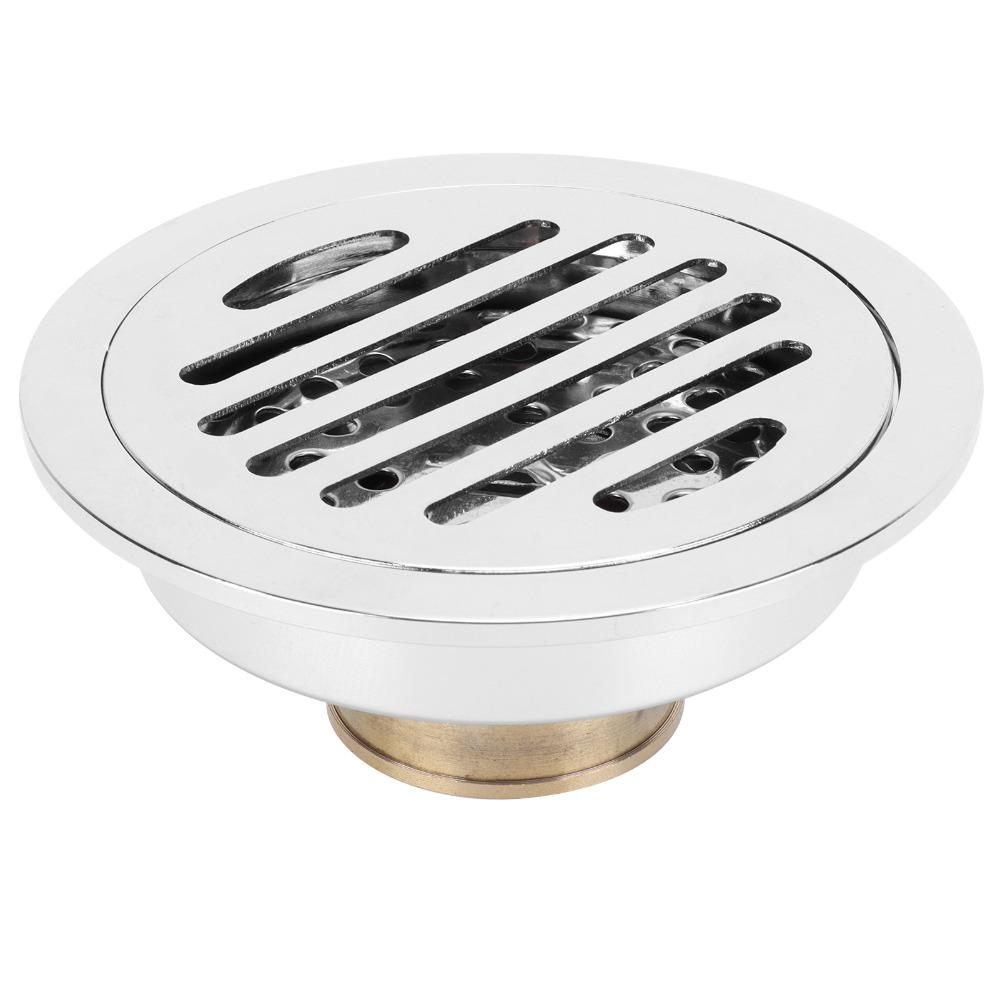 Silver Floor Drain Round Floor Drain Strainer Durable Hair Catcher  Garage