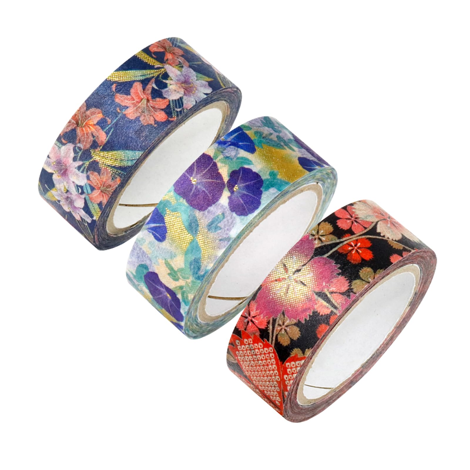 Kamiiso Sangyo Masking Tape Kimono Beauty 21 Morning Tokonatsu x 1 Made in Japan 15mm wide x 3 rolls set (Lily, Glory, each) Approx. GR-0539