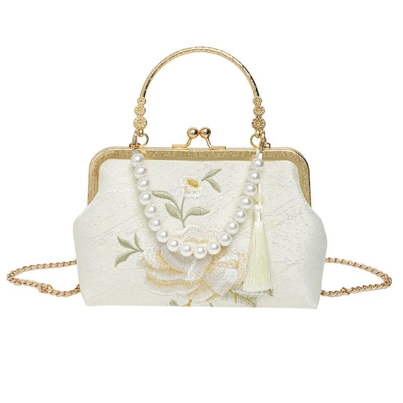 New Embroidered Simple and Elegant Hanfu Bag, Antique Hand-held Cheongsam Bag, Single Shoulder Oblique Span