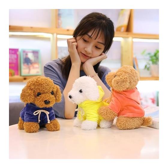 Plush Toy Poodle In Pink Dress, 20cm, Realistic, Soft Interior Dog Goods, Gift Set for Girls, Baby Shower Present (20CM/Ages 3+), Premium Soft-Touch