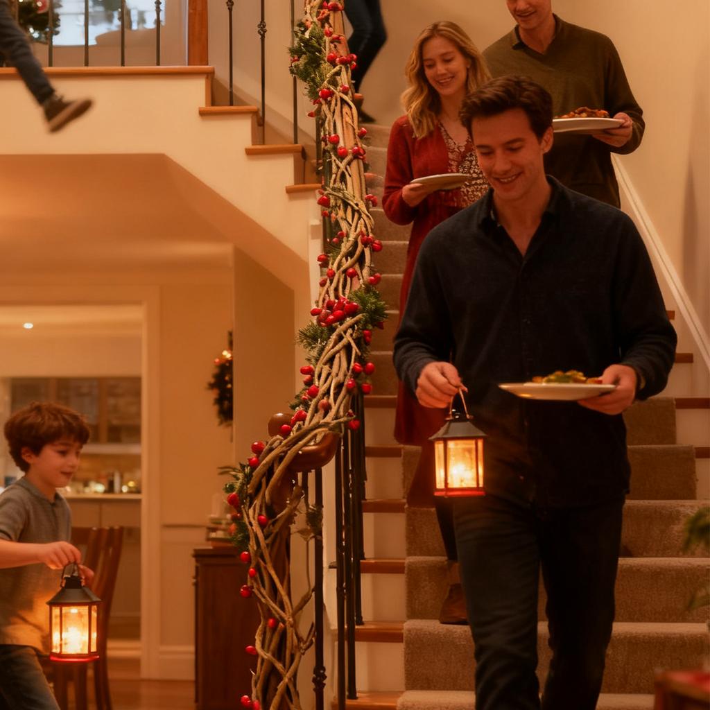 Červený bobulový girlanda pro vánoční nebo podzimní tvoření, venkovní dekorace, domácí dekorace