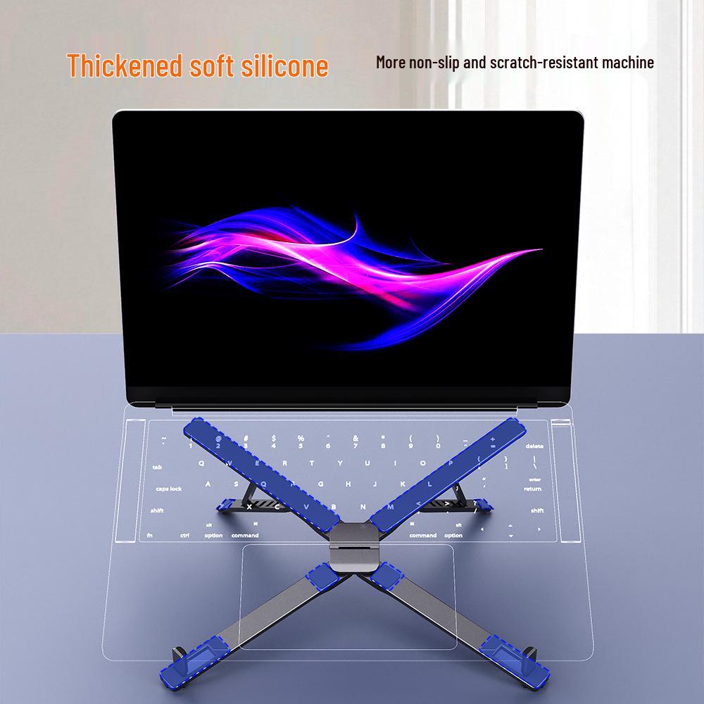 Aluminum Alloy Laptop Stand: Lightweight, Foldable, Dual-Layer Cooling and Elevation.