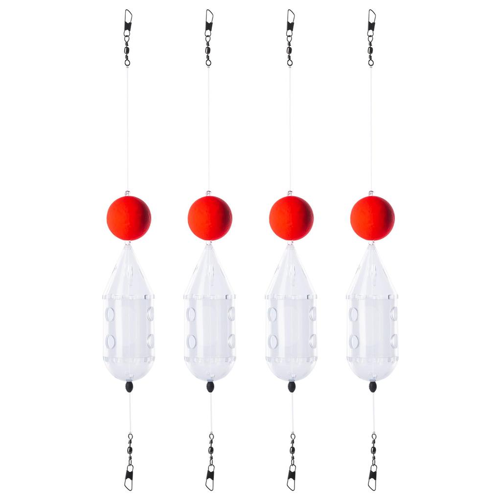 Goture Easy-to-Use Sabiki Basket, Transparent Sabiki Basket, Rocket Basket for Sabiki Fishing, 25 x 67mm, Set of 4, for Long-Distance Casting Basket