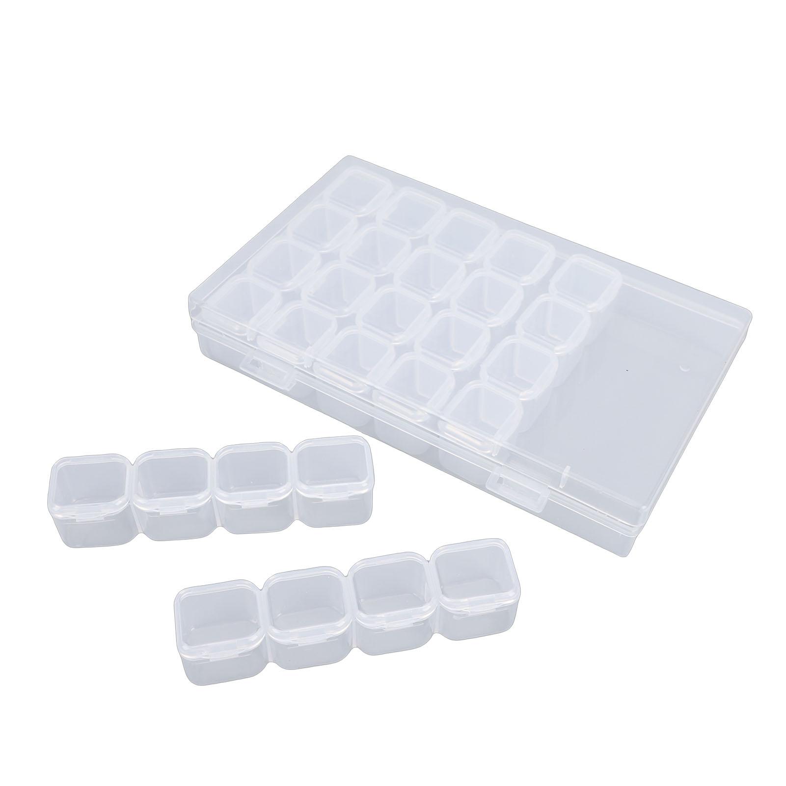 Прозрачный органайзер для инструментов для нейл-арта и аксессуаров для украшений, 28 отделений, с защелкой
