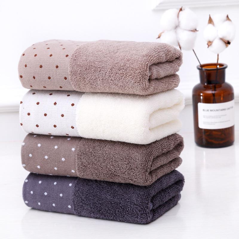 

Polka Dot Pure Cotton Towel - Soft, Skin-Friendly, Embroiderable, Ideal Gift 34*75 cm Towel слонова кістка