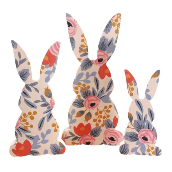 1 Set Easter Rabbit Table Sign Farmhouse Rustic Bunny Decoration Home Office Spring Easter Holiday Party Table Centerpiece Ornament