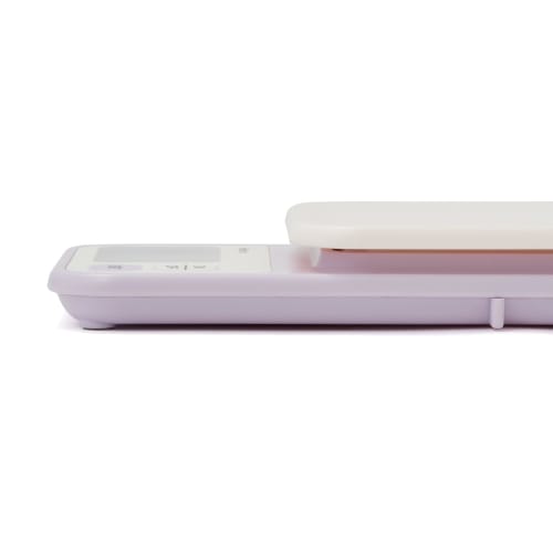 Francfranc Bicolor Digital Scale, 2kg, Purple x Ivory, Wall-Mountable with Hook Hole