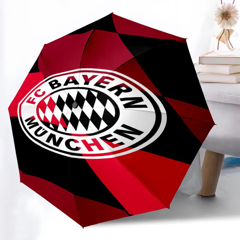 Printed FC Bayern München Logo Printed Folding Umbrella,Outdoor,Leisure,And Travel Umbrella,Durable Umbrella Fabric,Birthday And Holiday Gift