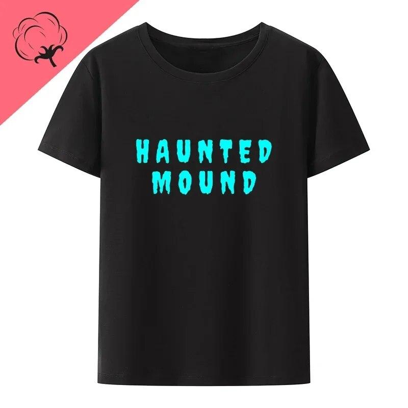 Bavlněné tričko Sematary I Love Haunted Mound Populární trend Tvar srdce Unisex Krátký rukáv Grafika Halloween Neformální trička