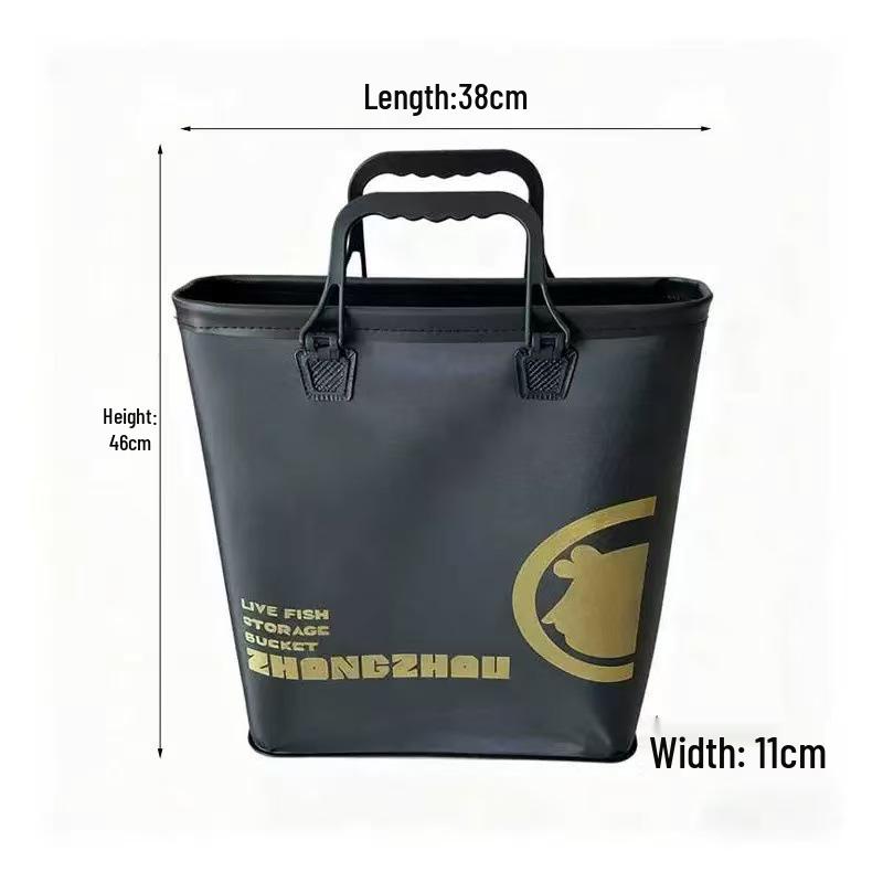 Foldable Hard Shell Fishing Bucket & Seat with Integrated Live Fish Storage