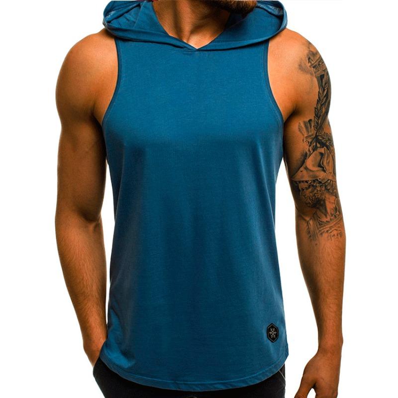 Men S Slim Breathable Sleeveless Hooded Sports Vest