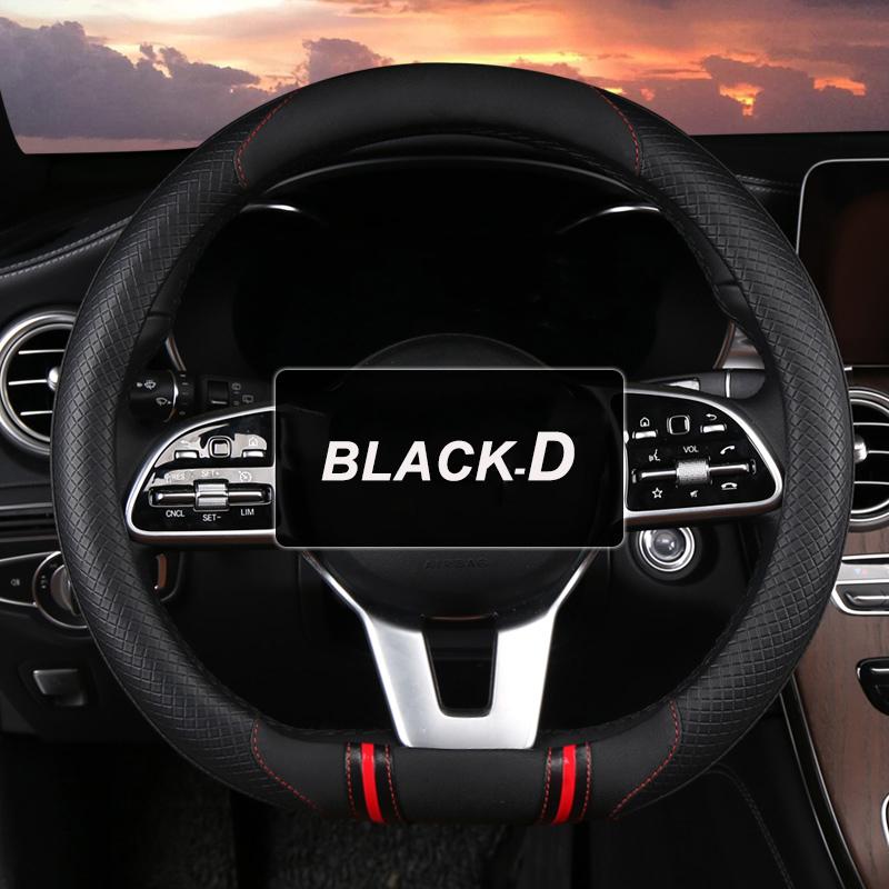 Karcle 38CM Embossed Leather Car Steering Wheel Cover Universal Anti-Slip Car Steering Wheel Protective Fit Most Cars Suvs