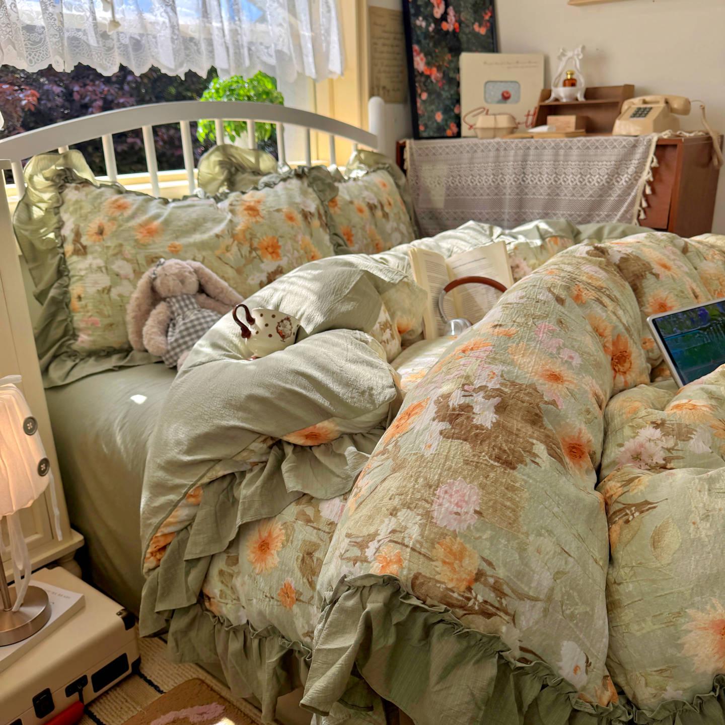 French Pastoral Retro Lace Bedding Set