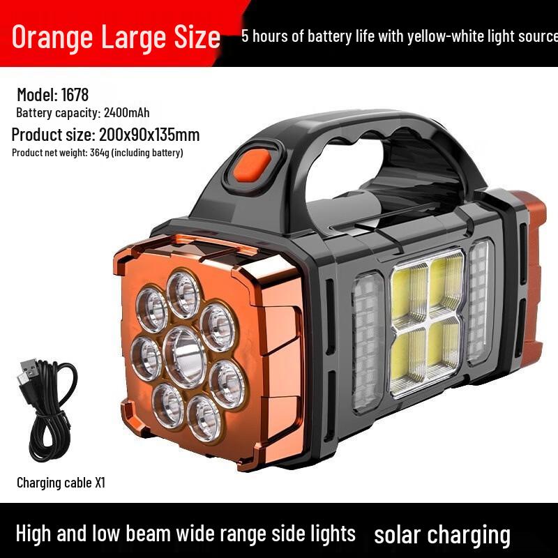 Outdoor COB Solar Rechargeable Emergency Searchlight