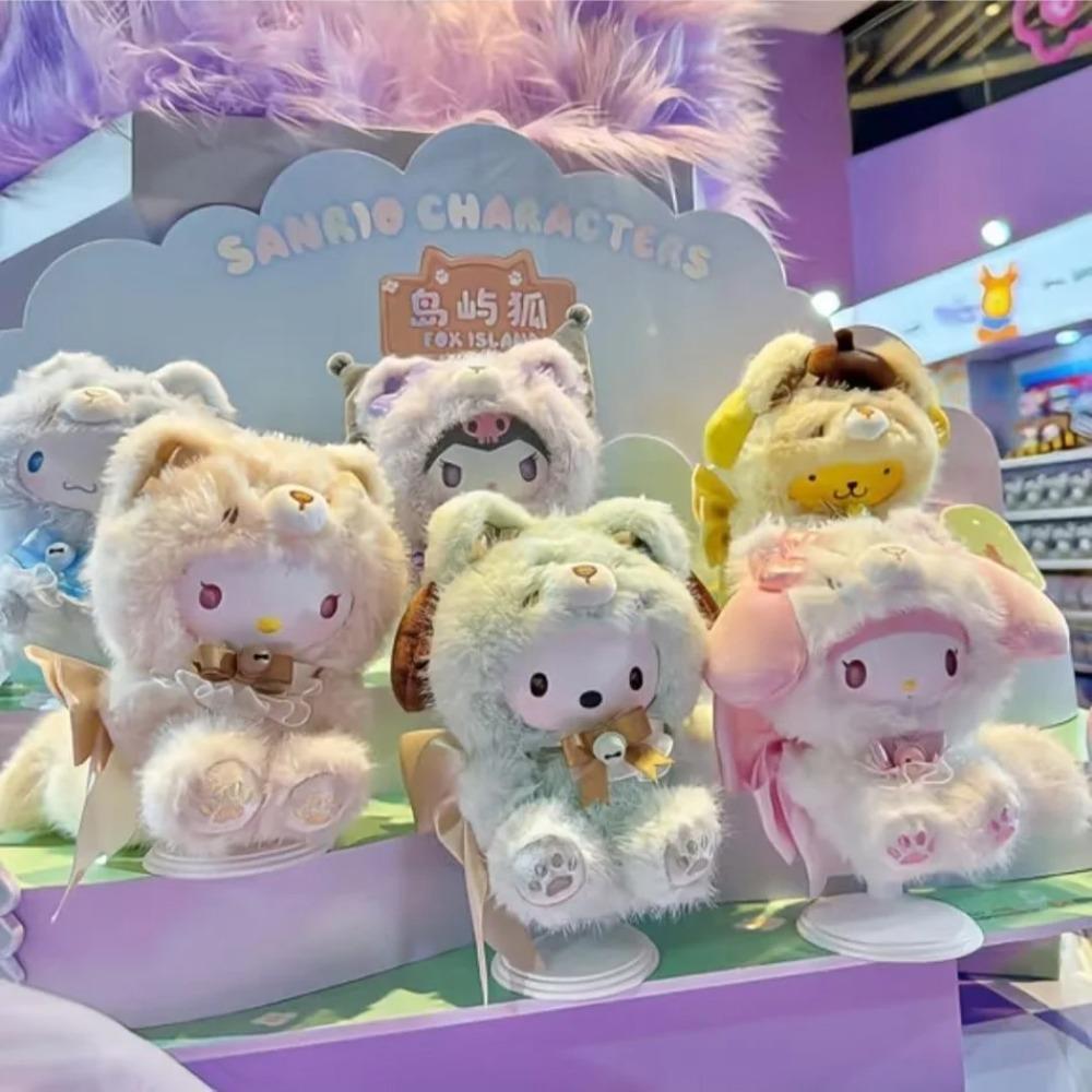 2026 New Kuromi Fox Island Series Vinyl Plush Blind Box Cute Cartoon Hello Kitty Kuromi Pendants Girl Bag Ornament Toy Gifts