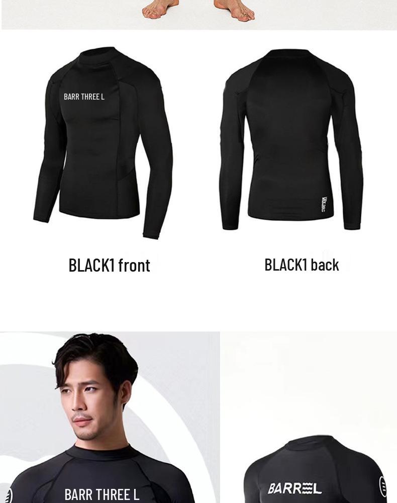 Men's Quick-Dry Long Sleeve Wetsuit for Surfing, Snorkeling, and Water Sports - Sun Protection & Jellyfish Defense.