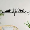 Veterinary Heartbeat Dog Cat Metal Wall Art Rustic Home Decor Outdoor Garden Gift