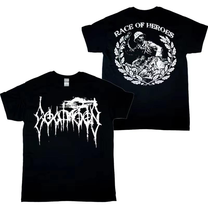 Goatmoon Race of Heroes T-Shirt Black Streetwear Oversized Casual Men's Women Clothing Loose Classic Cotton Tee Top Harajuku Y2k