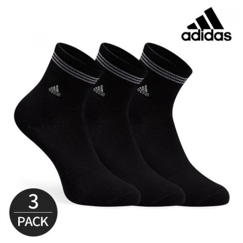 

Adidas Women s Performance 3 line Mid cut Embroidery Mid neck Socks 3P BK
