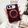Case For Apple iPhone Duo For Foldable iPhone Duo For Magsafe With 360° Rotation Magnetic Ring Stand Luxury Bling Glitter Cover