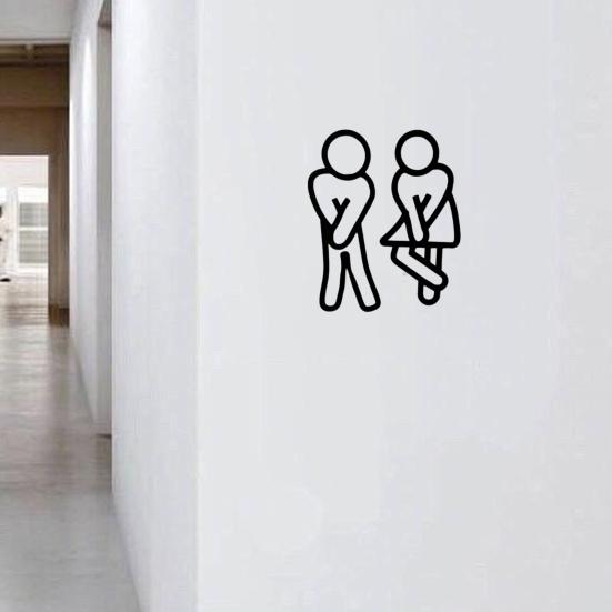 2 Stück 3D-gedrucktes Badezimmerschild Toilettentür Herren Damen Schild Geschäft Restaurant Büro Hotel Waschraum Wand Geschlechtsidentifikationsbeschilderung