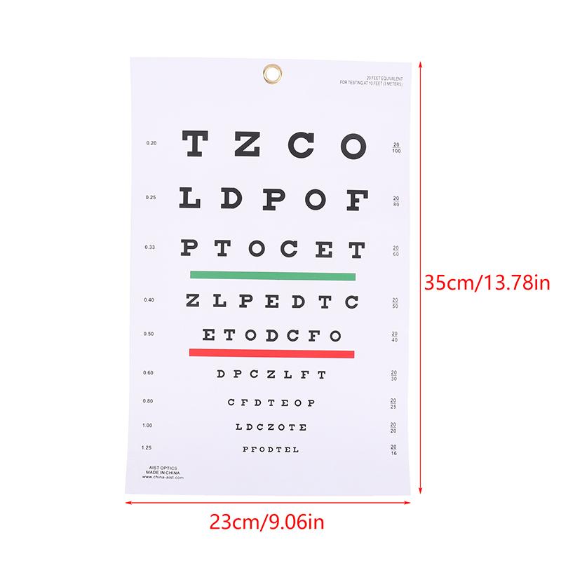 Premium Snellen Oogkaart Wandkaart Plastic Waterdicht Snellen Kaarten Voor Oogtest Examens