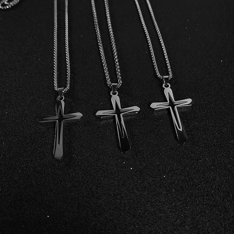 Personality Hollow Cross Pendant Necklace For Men Women Minimalist Punk Party Jewelry Gifts