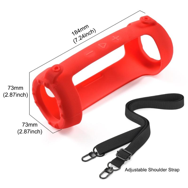 Silikon-Schutzhülle für FLIP 7 Wireless-Lautsprecher Schutzhülle Abnehmbarer Schultergurt