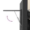 Adjustable Garden Bench with Cushions Black Poly Rattan