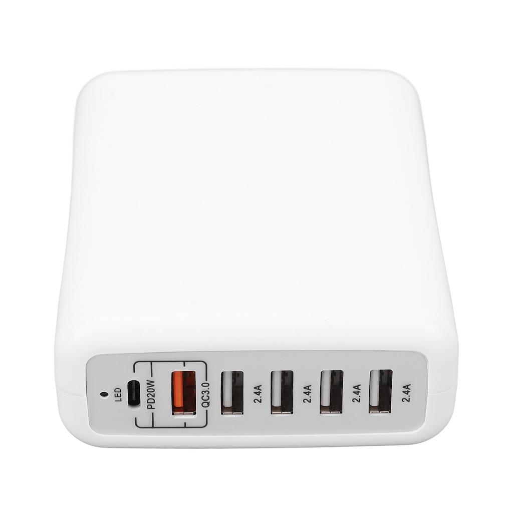 USB C Fast Charger 100W 6 Port USB C Charging Hub Block with 5 USB 1 Type C Port for Phones Tablets