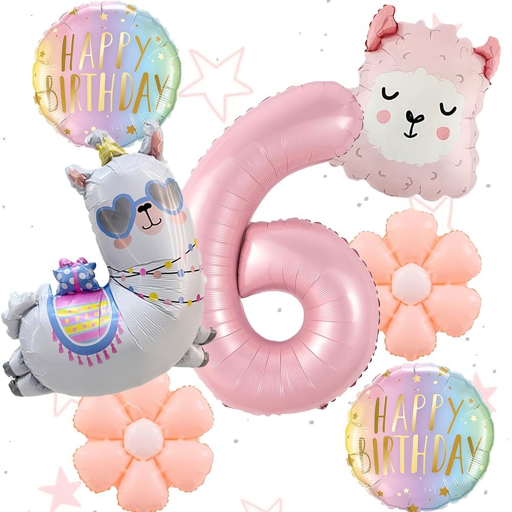 7pcs New Cute Animal Aluminum Film Balloon Birthday Party Decoration Cartoon Alpaca Birthday Toast Shaped Children s Toy Balls 32inch