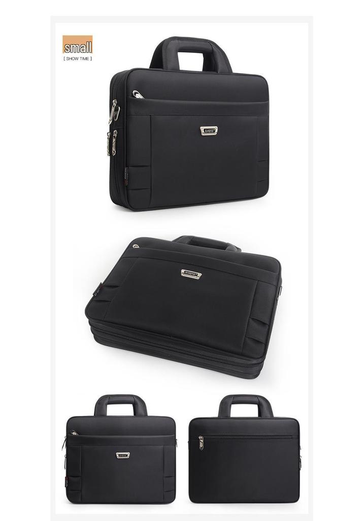 Men's Waterproof 15.6-Inch Laptop Briefcase - Oxford Cloth Handheld Shoulder Crossbody Document Bag